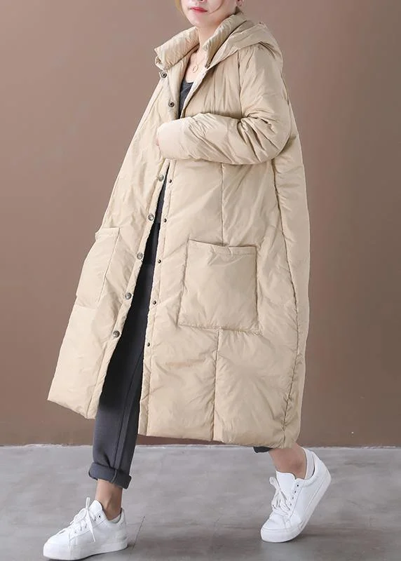 Sports suit style New khaki warm winter coat trendy plus size snow jackets hooded Button Down Casual overcoat