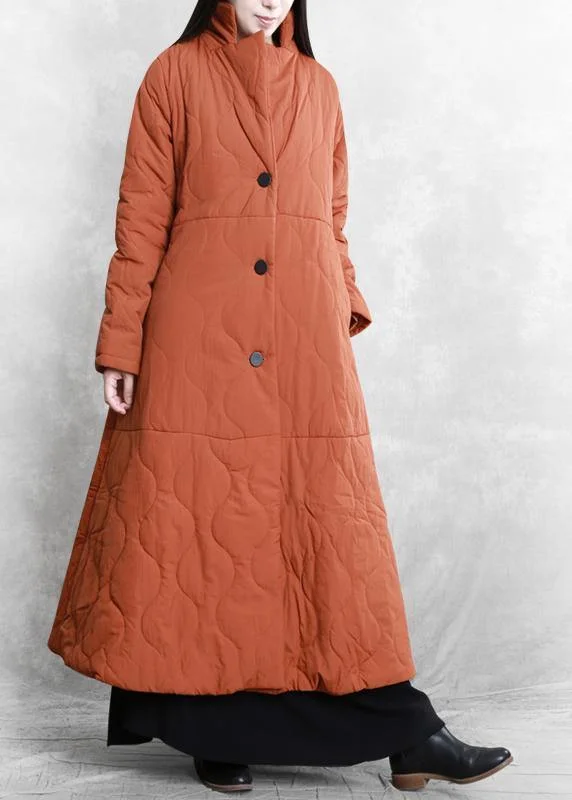 Fun and cute New orange casual outfit plus size Coats stand collar thick winter coats