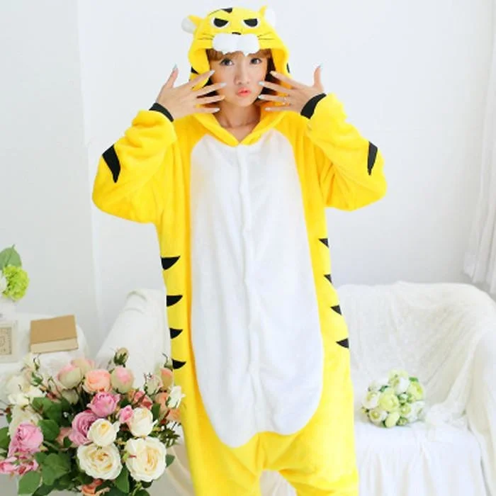 Boutique display Yellow Tiger Animal Themes Hoodie Men/Women