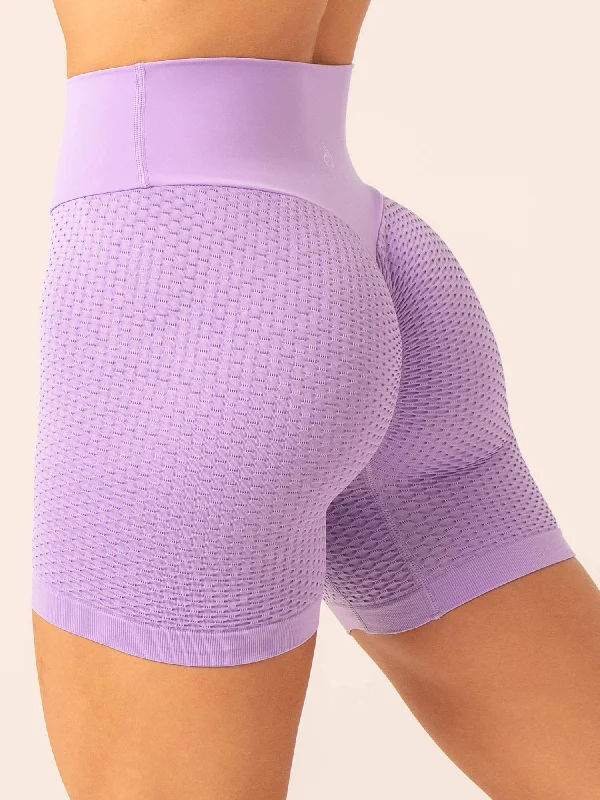 Printing decoration Honeycomb Scrunch Seamless Shorts - Lavender