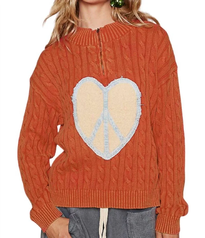 Luxury and fashionable Peaceful Heart Sweater In Apple Red