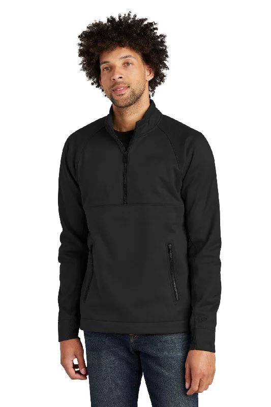 Black And White Style New Era Venue Fleece 1/4-Zip Pullover. NEA523