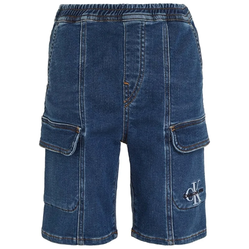 Free and comfortable Calvin Klein Denim Cargo Sweat Shorts Mid Blue