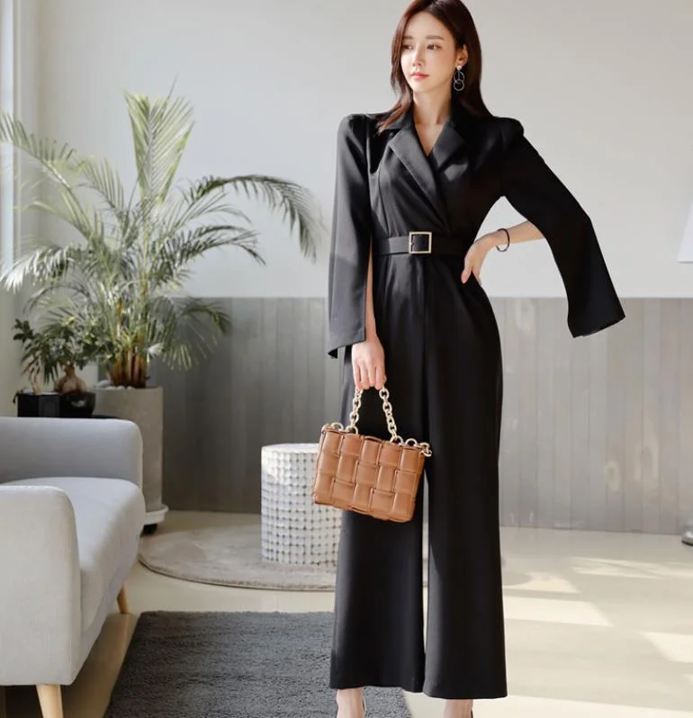 Sweet Small Flower Pattern Elegant Office Lady Sheath Jumpsuits