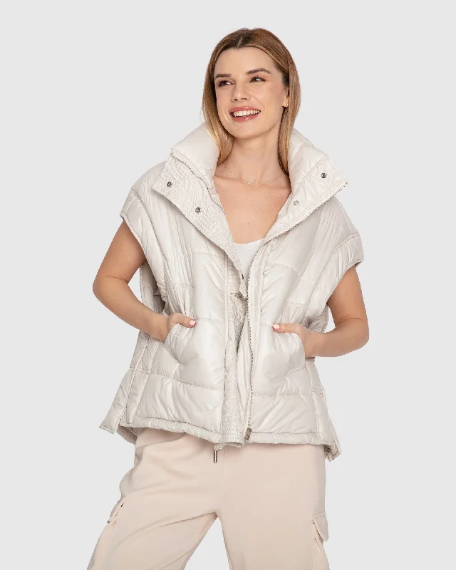 Retro Skirt Design Hypnotized Quilted Puffer Vest