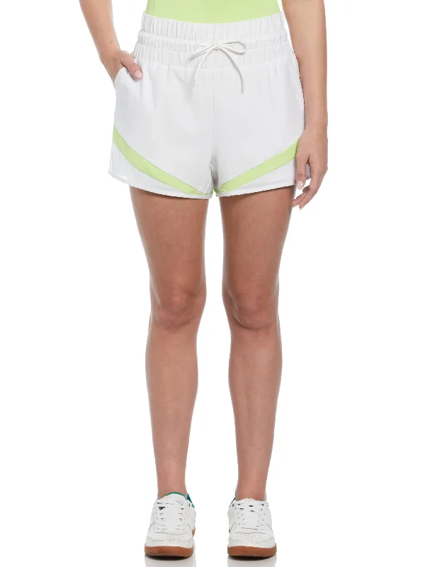 Sports Functional Style Women's High Waist Tennis Short with Mesh Inserts