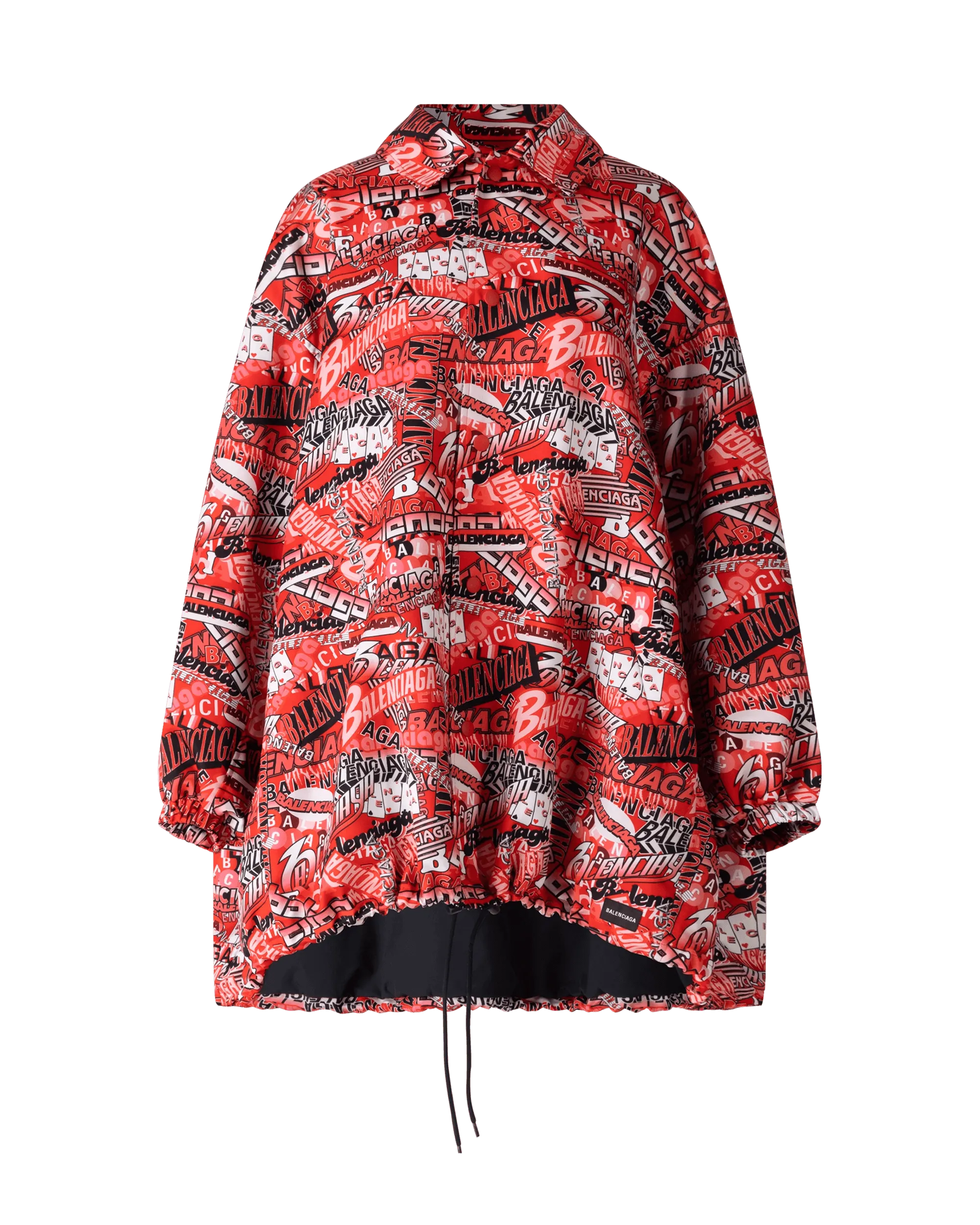 Hip-hop Style Logo Print Oversized Jacket