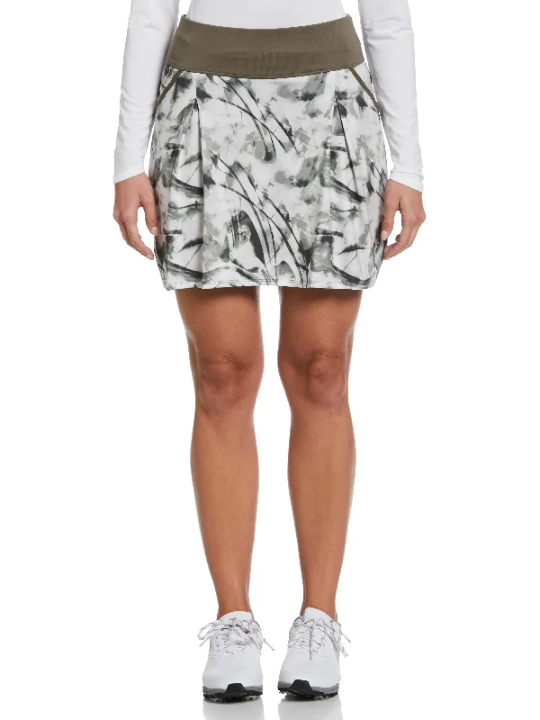 Street Style Suit Women's 17” Nature Print Color Block Golf Skort