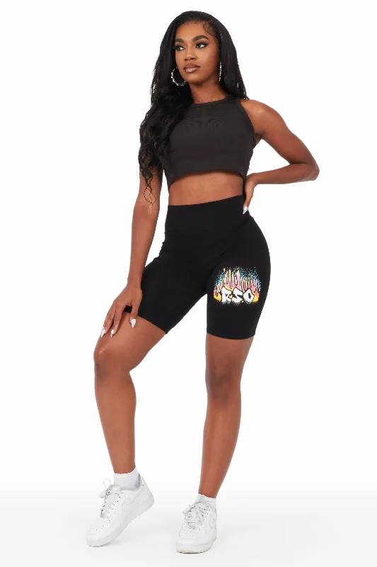 Stand-up collar design Throwie Black Short