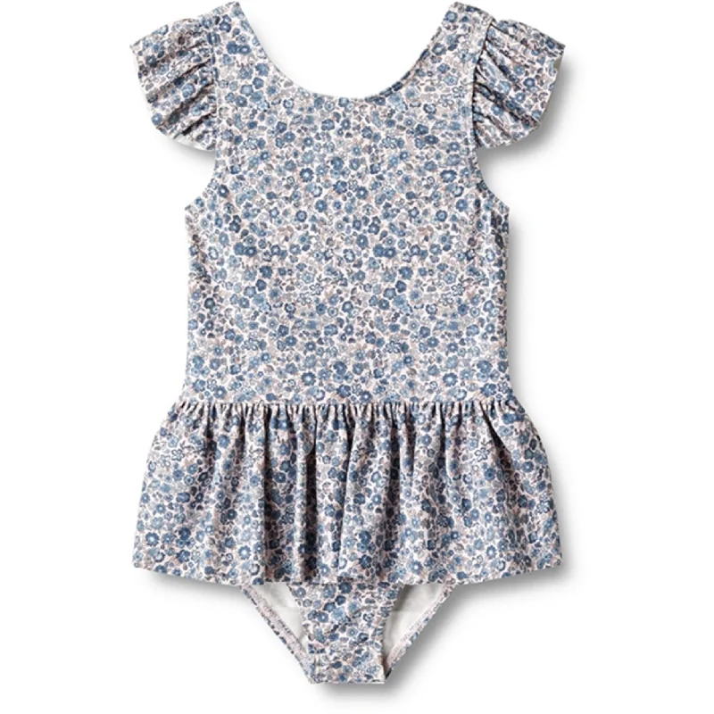 Cool Style Wheat Blue Flower Meadow Swimsuit Diddi