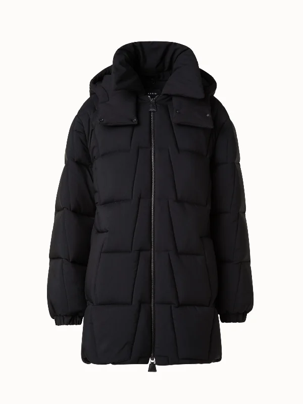 Classic style Quilted Taffeta Coat with Hood