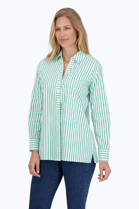 Street Graffiti Design Pamela Stretch No Iron Stripe Shirt