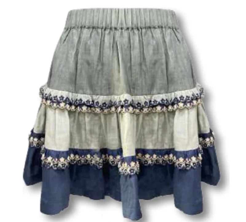 Classic style Albany Tiered Skirt In Multi