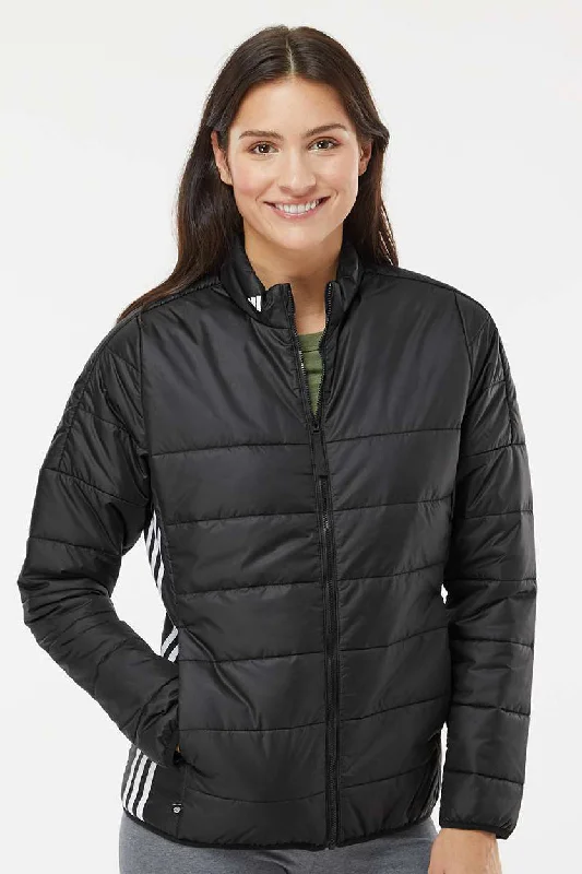 Sports Comfort Style Adidas Womens Full Zip Puffer Jacket - Black