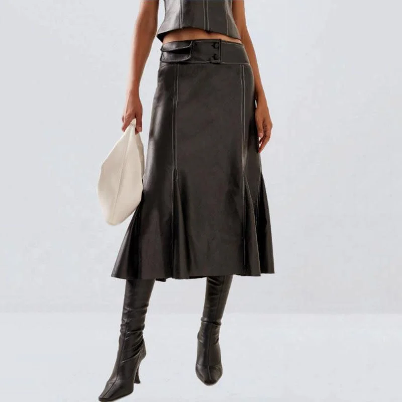 Dynamic Fashion Chic Low Waist Fishtail Skirt with Zipper Detail