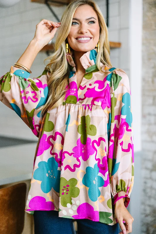 Party Wear Always With Love Pink Floral Blouse