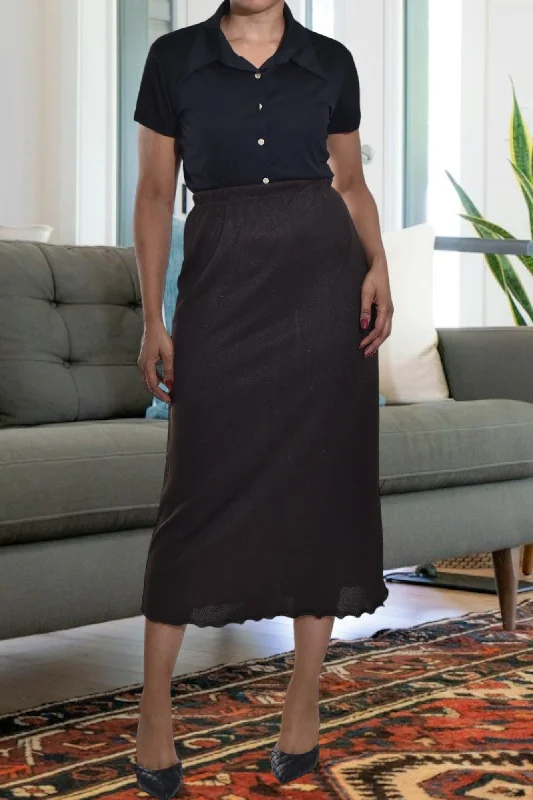 Design sense Dark Brown Waisted Skirt