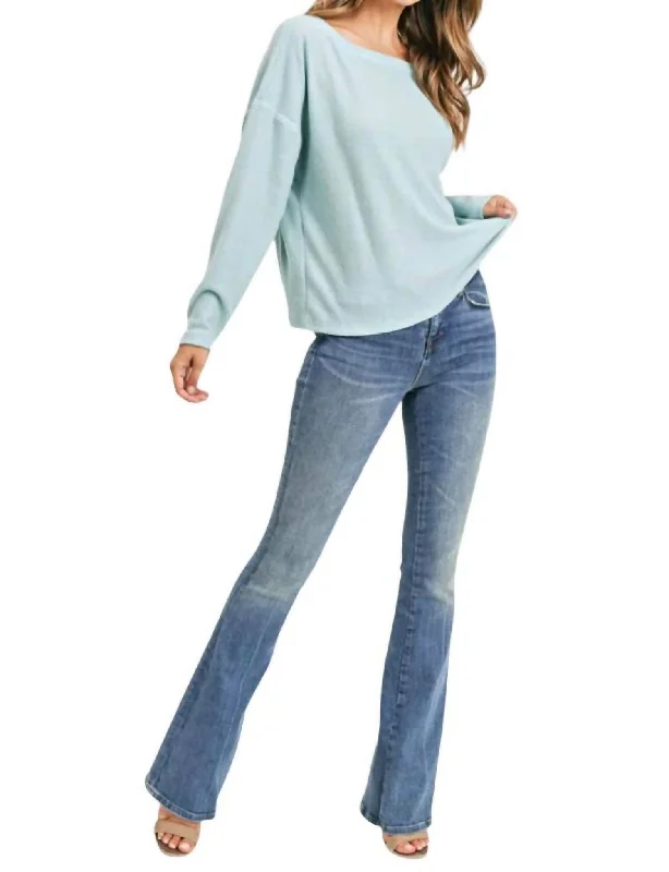 Moisture wicking Alexia Pullover Open-Back Sweater In Winter Mint