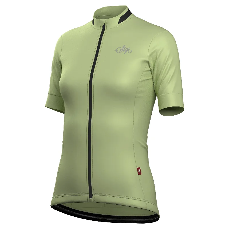 Retro Skirt Design Daggkåpa Women's Green Cycling Jersey