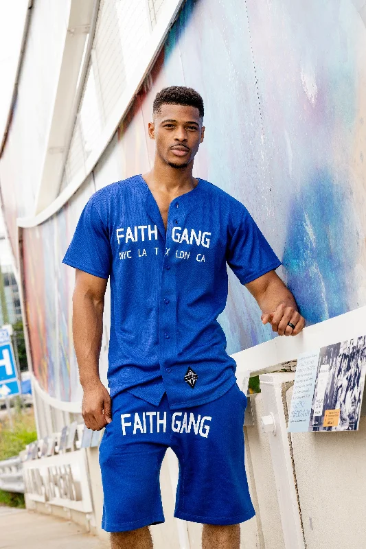 Cool Style Faith Gang World Wide Men's Full-Button Mesh Jersey (multiple color option)