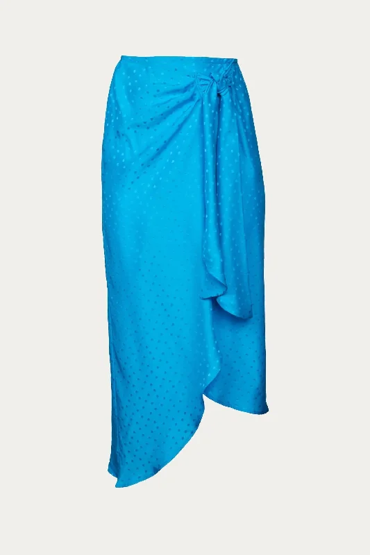 Street Show-off Style Skirt In Turquoise Jacquard