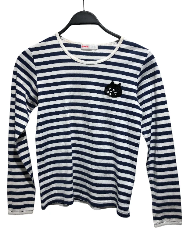 Sweet Girl Ne-net/LS T-Shirt/2/Stripe/Cotton/NVY/