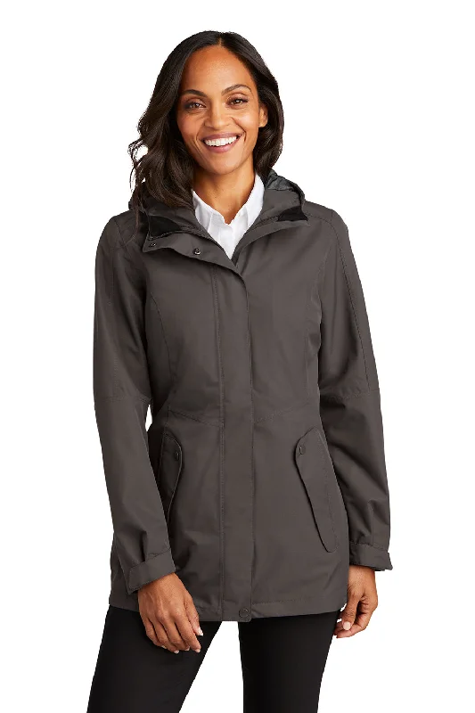 Literary Style Port Authority Womens Collective Waterproof Full Zip Hooded Jacket - Graphite Grey