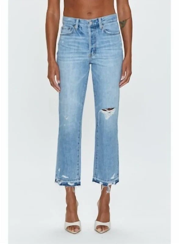 Boutique display Charlie High Rise Straight Jeans In Scenic Distressed