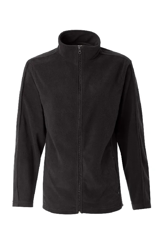 Letter embroidery Sierra Pacific Womens Pill Resistant Microfleece Full Zip Jacket - Onyx Black