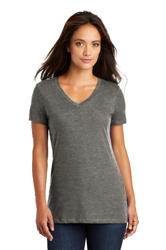 Skirt style District Womens Perfect Weight Short Sleeve V-Neck T-Shirt - Heather Charcoal Grey