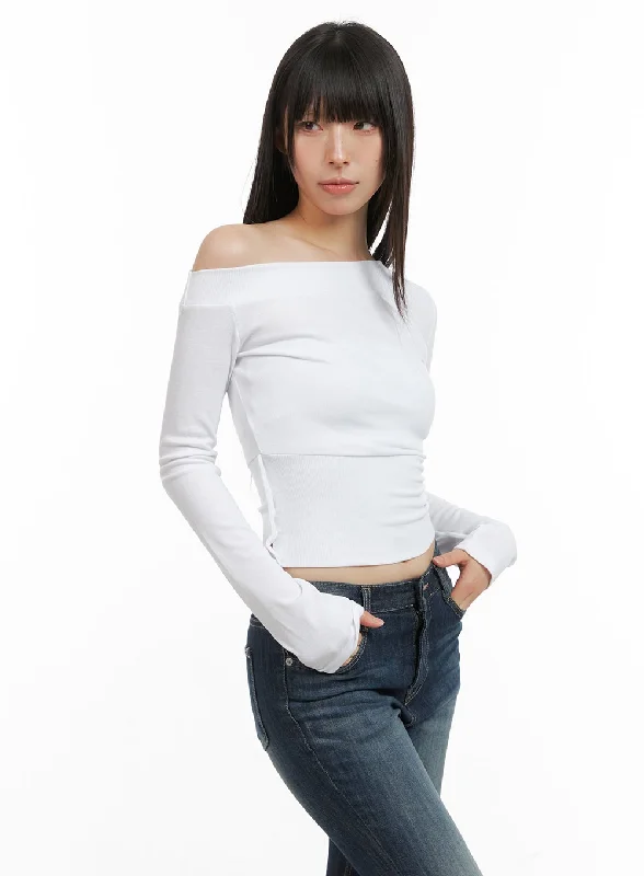 Sports Comfort Style One-Shoulder Cotton Long Sleeve CG420