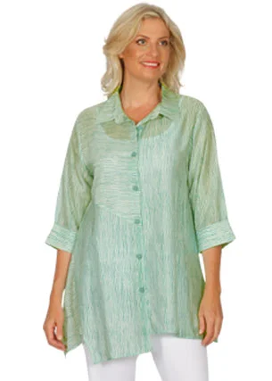 Cool Breeze At Night Emily Adams Spliced Striped Shirt