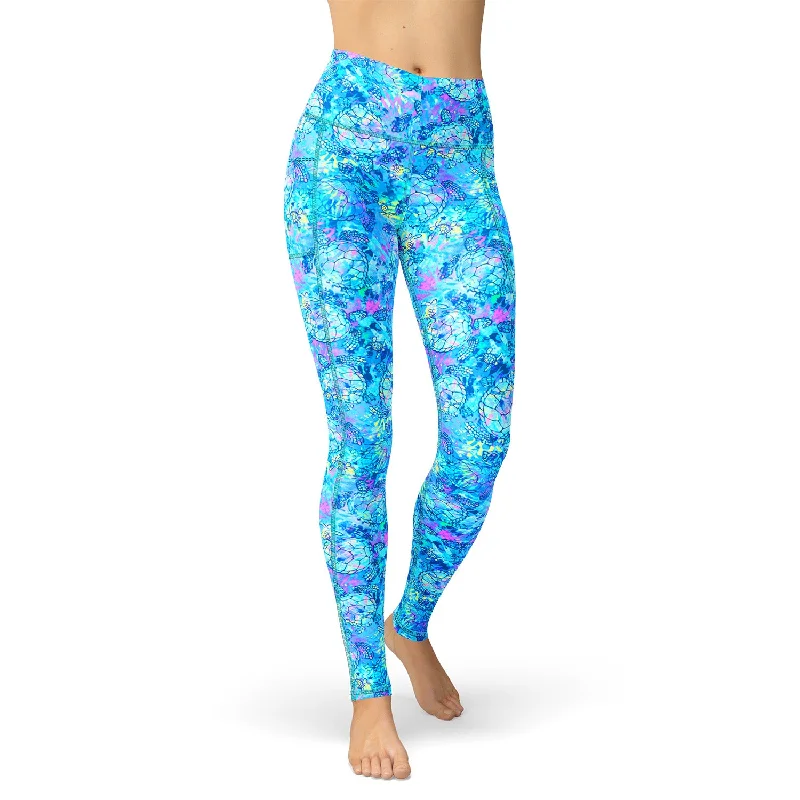 Windbreaker fashion Eco-Friendly Turtle Tie Dye Contour Leggings