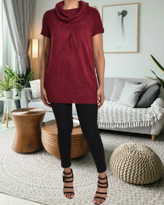 Dynamic Fashion Cowl Neck Maroon Jersey