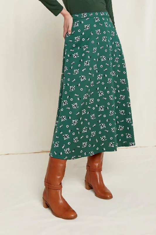 Luxury and fashionable Alison Floral Skirt In Dark Green