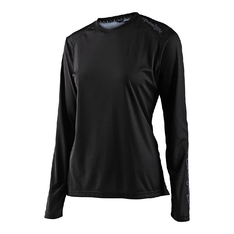 Street Vertical And Horizontal Design Womens Lilium LS Jersey Solid Black