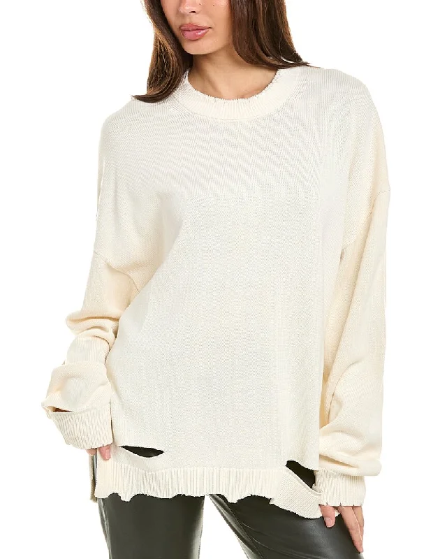 High-waisted pants style Helmut Lang Rib Sweater