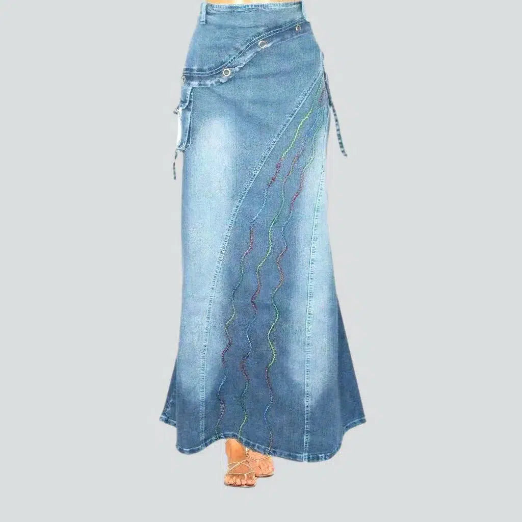 Independent design Street high-waist women's jean skirt