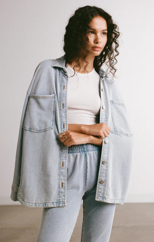 Noble Temperament All Day Knit Denim Jacket