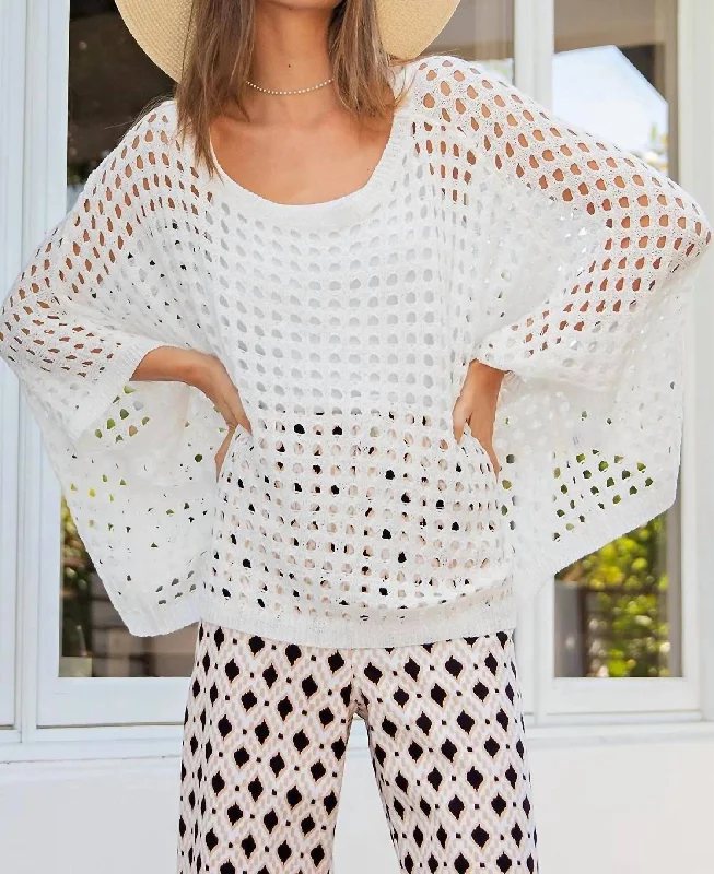 Sweet College Style Moving On Dolman Top In White