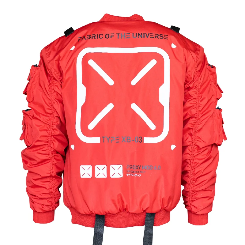 Single item design XB-03 Red Bomber Jacket