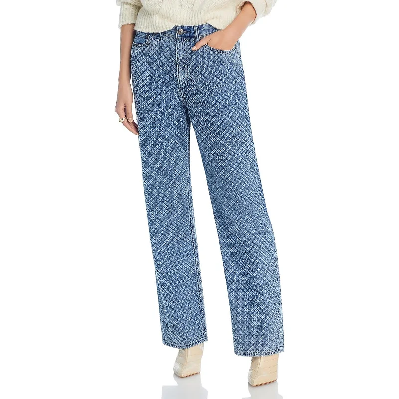 Affordable selection Rag & Bone Womens Logan Textured Denim Wide Leg Jeans