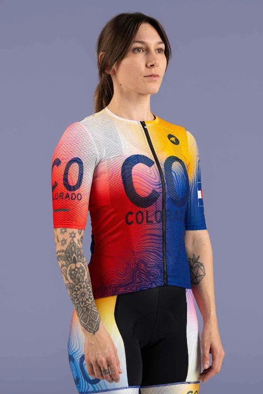 Street Vertical And Horizontal Design Women's Colorado Contour Summit Aero Mesh Jersey