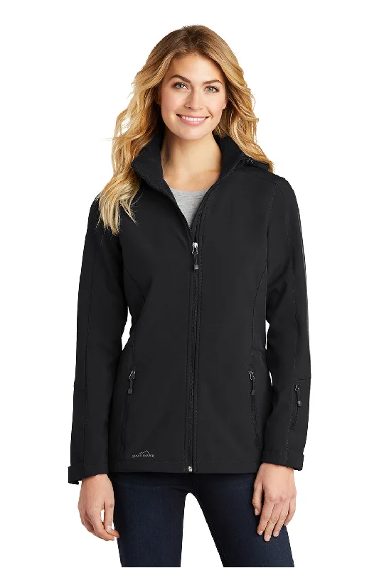 Sweet Chiffon Style Eddie Bauer Womens Water Resistant Full Zip Hooded Jacket - Black