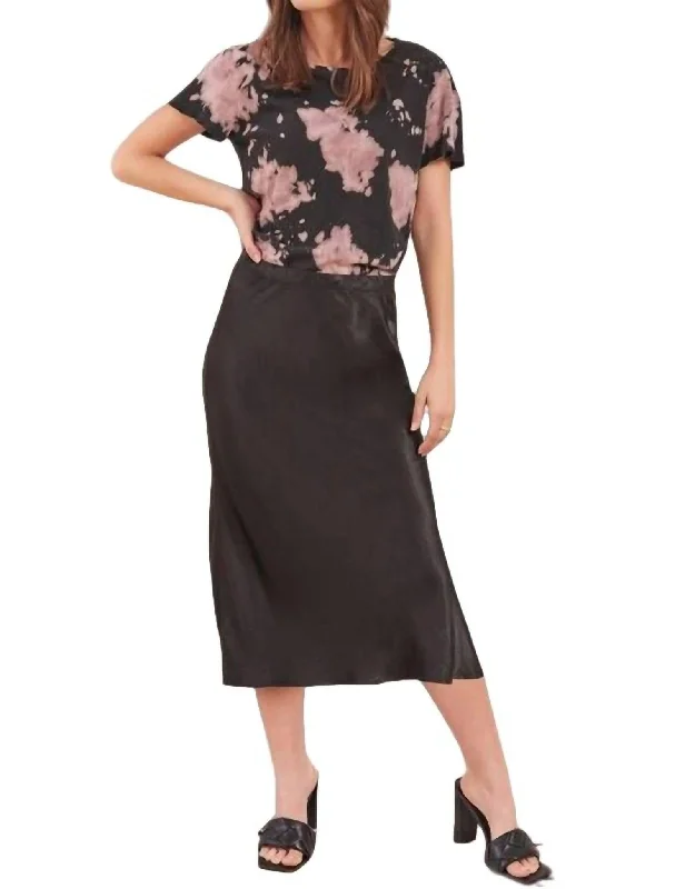 High-waisted pants style Dorit Silky Slip Skirt In Black