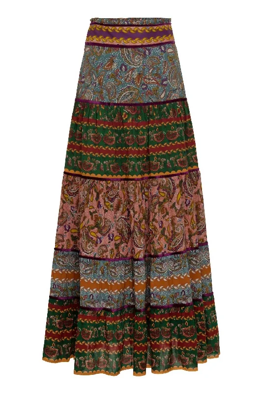 Trendy and versatile Catalina Skirt In Paisley Multi