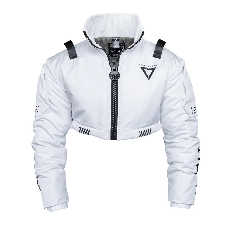 Advanced Customization CRB-003 White Crop Bomber Jacket