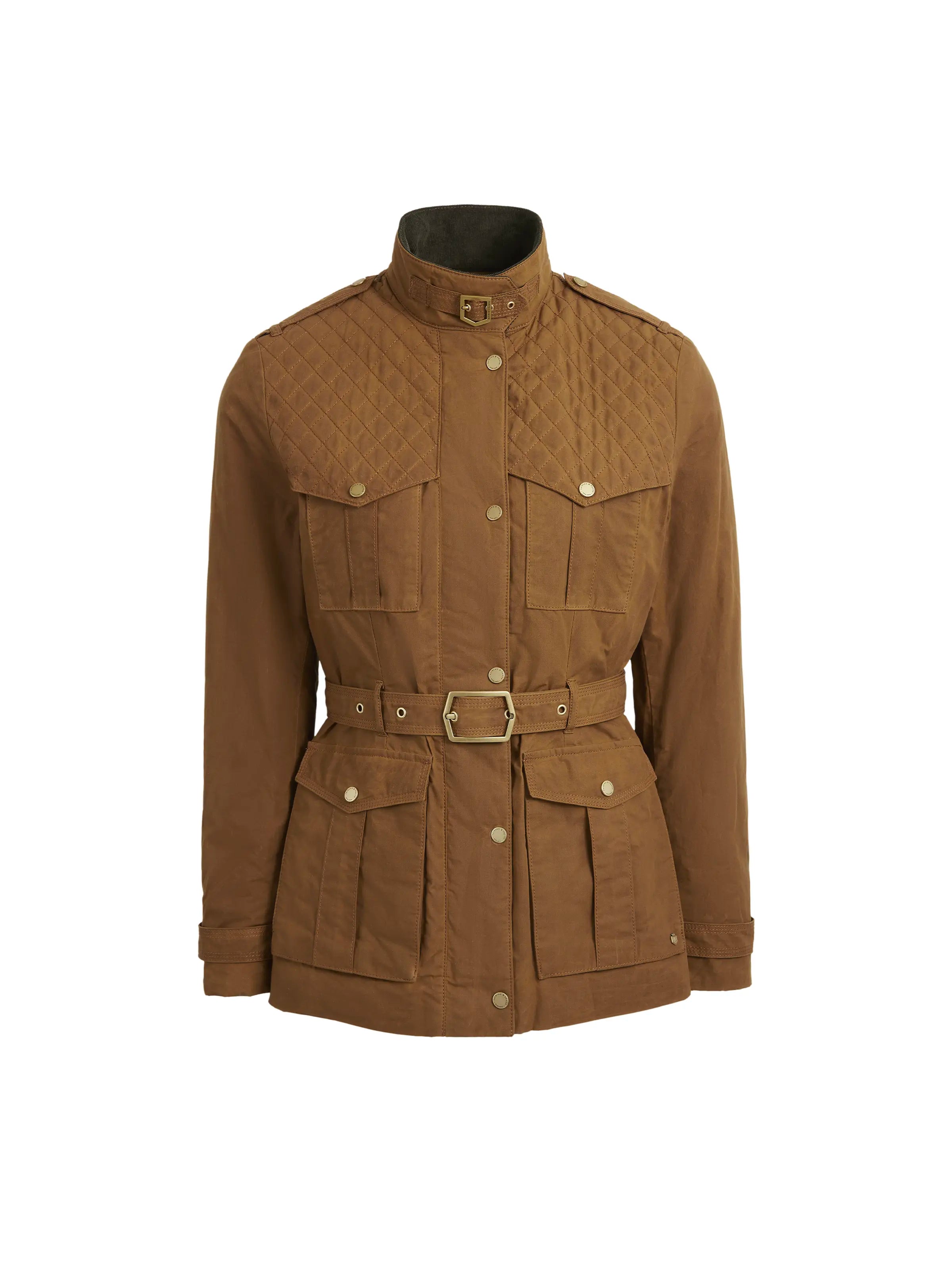 Sweet Soft Feeling Ivy Quilted Wax Jacket - Breen