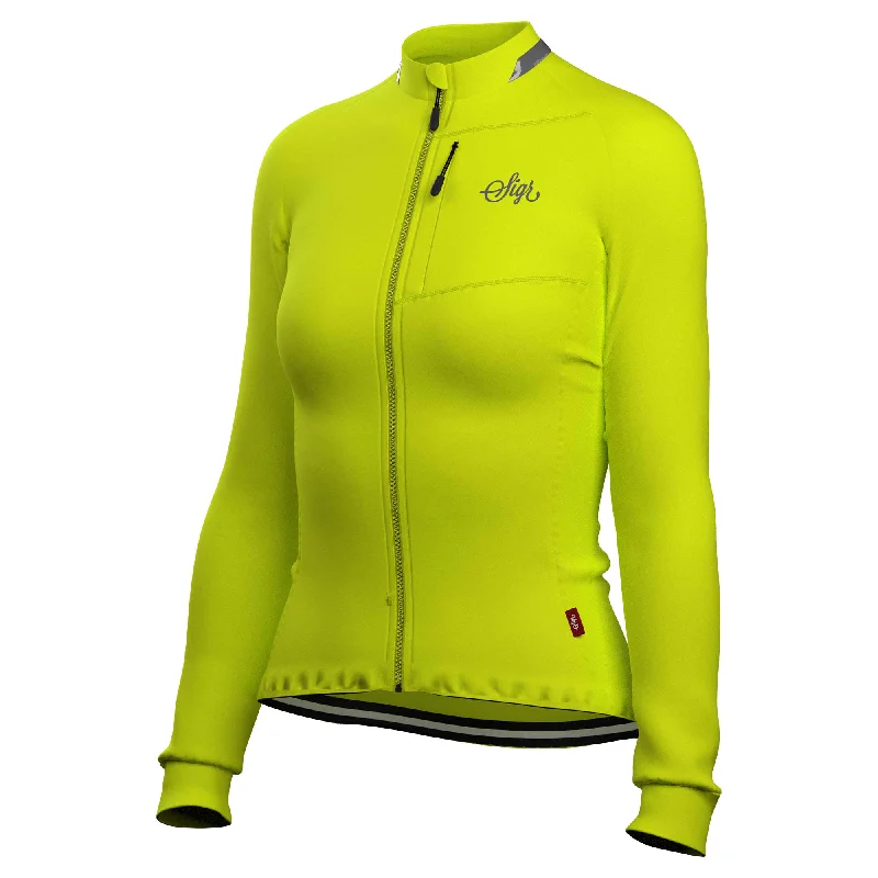 Exquisite workmanship Ljung Hi-viz Yellow Women's Warmer Long Sleeved Cycling Jersey