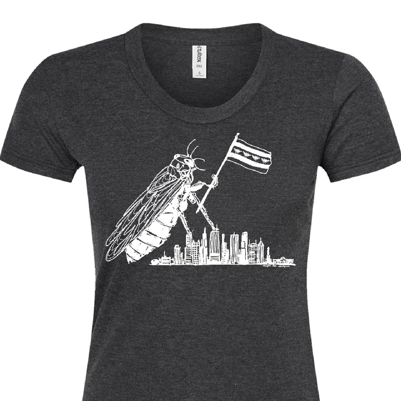 Stand-up collar design Cicada : womens tee